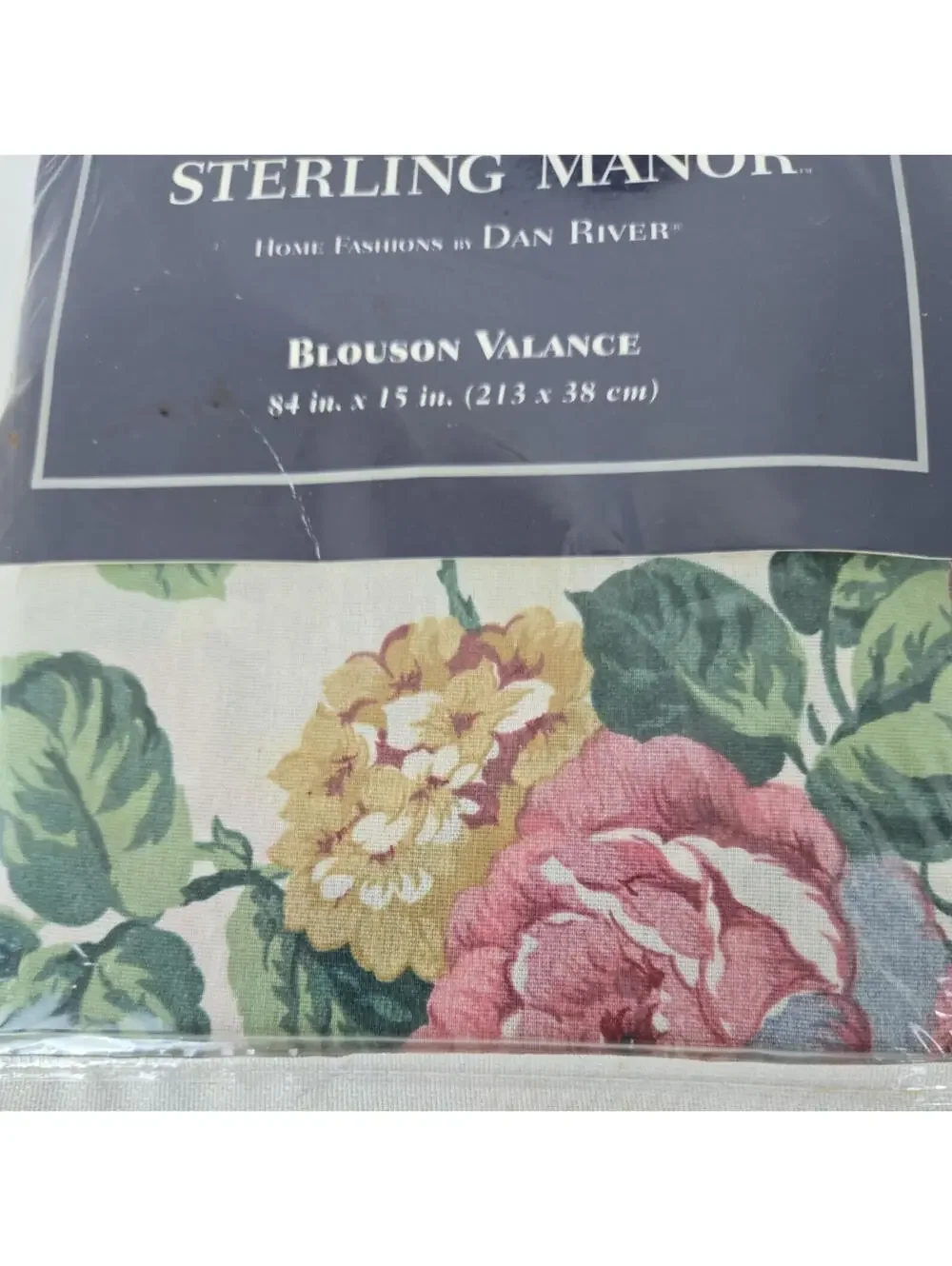 Sterling Manor Fairhaven Blouson Valance 84x15 Floral Window Decor NOS Set of 2